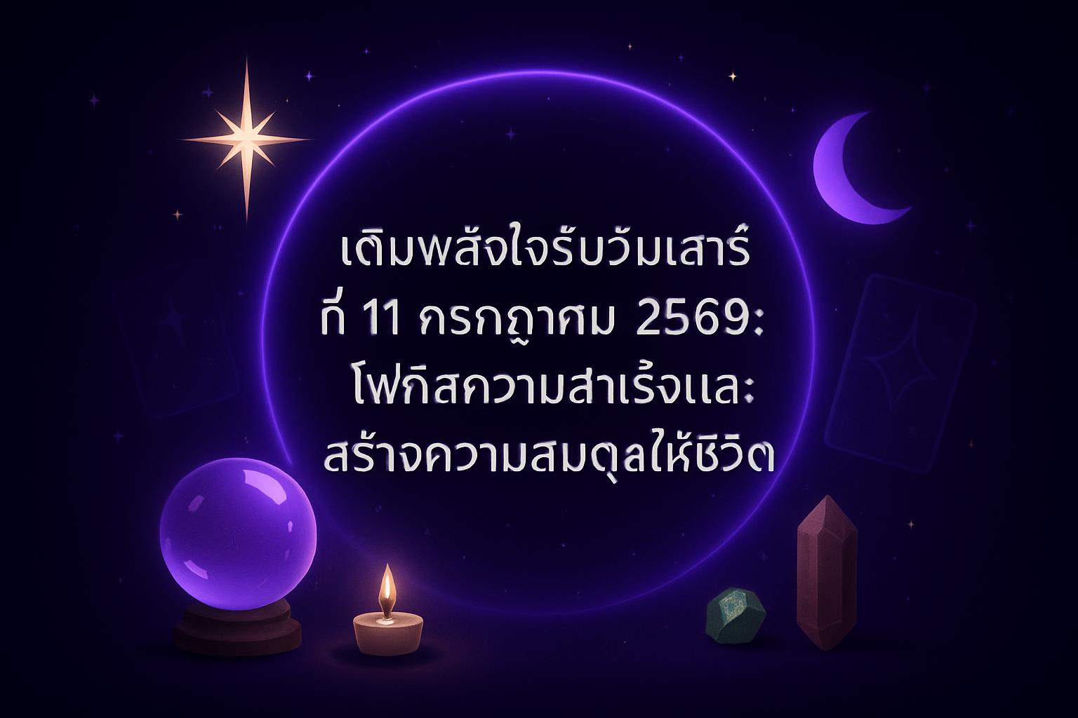 เติมพลังใจรับวันเสาร์ที่ 11 กรกฎาคม 2569: โฟกัสความสำเร็จและสร้างความสมดุลให้ชีวิต (11 กรกฎาคม 2569)