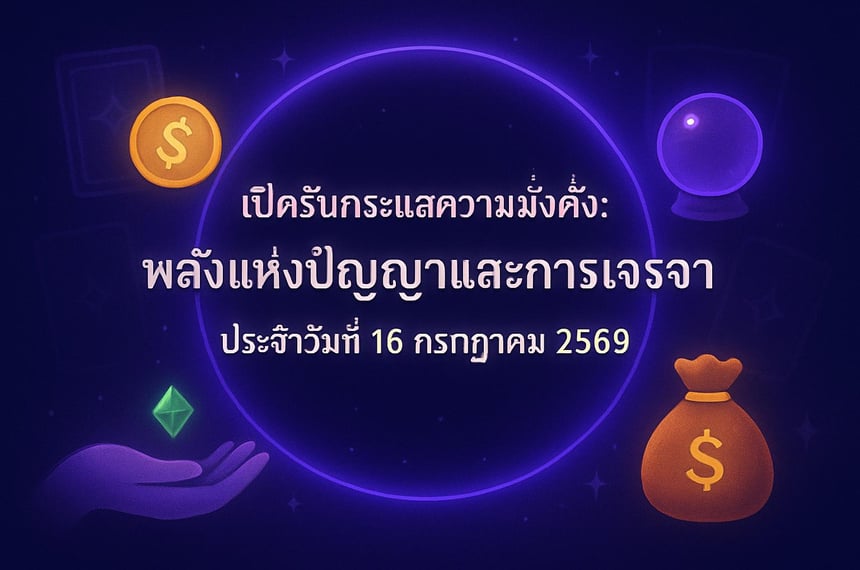 เปิดรับกระแสความมั่งคั่ง: พลังแห่งปัญญาและการเจรจา ประจำวันที่ 16 กรกฎาคม 2569 (16 กรกฎาคม 2569)