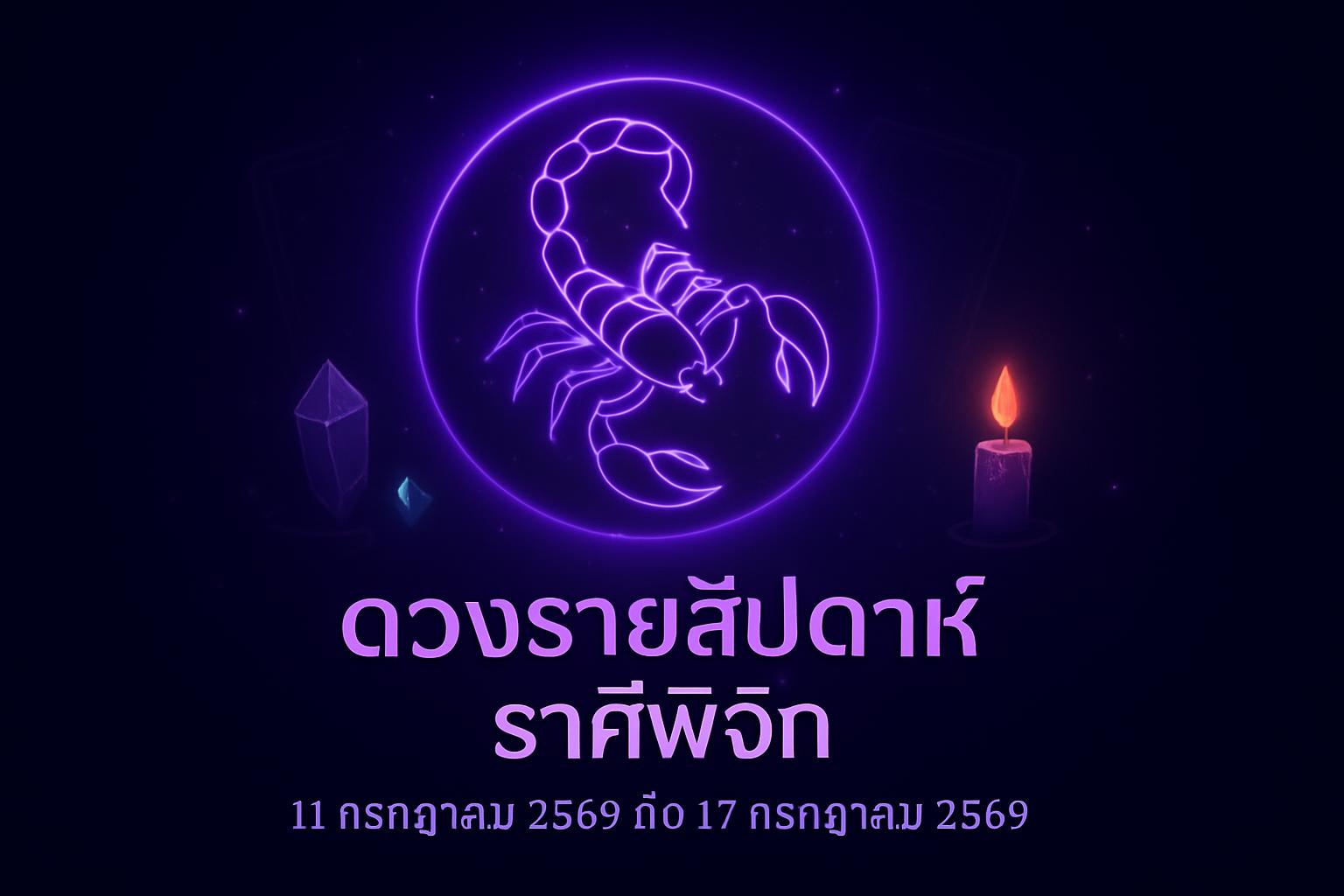 ดวงรายสัปดาห์ ราศีพิจิก (11 กรกฎาคม 2569 ถึง 17 กรกฎาคม 2569)